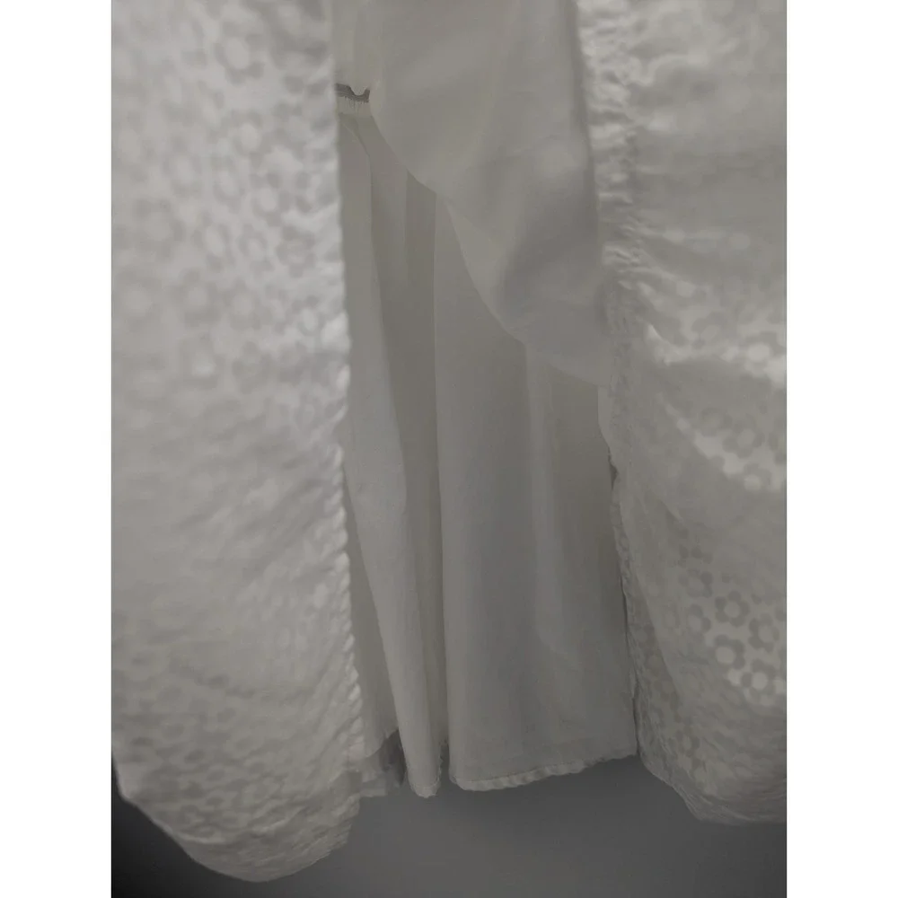 Lulus Tiers To Me White Puff Sleeve Tiered Dress Mini Skater M Off‎ The Shoulder - Picture 6 of 13